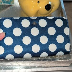 Kate Spade Navy and White Polka Dot Accessory